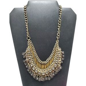 16" Banana Republic Women's Stunning Beaded Gold-tone  Statement  Necklace